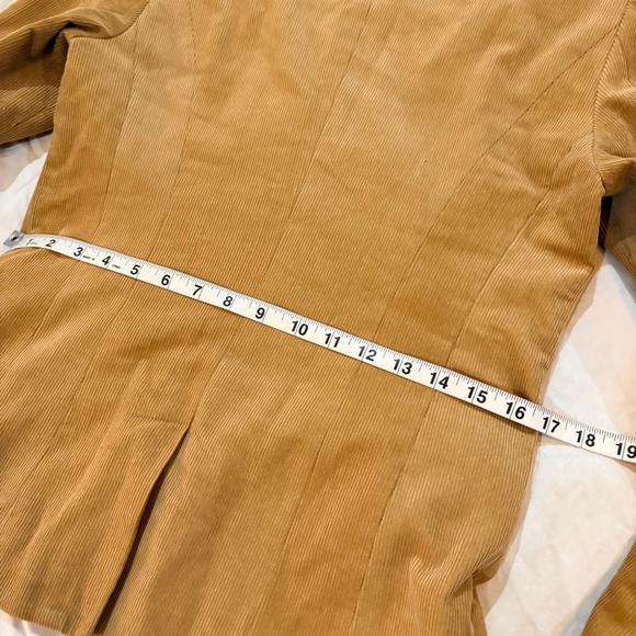 Tommy Hilfiger Womens Tan Corduroy Blazer Elbow Patches 3 Button Jacket Size 6 - Picture 11 of 11